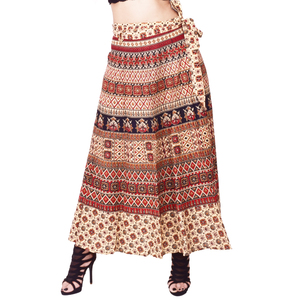 Falda envolvente de Sari de seda India informal para adultos, tela de algodón tejida, decoraciones estampadas, tamaño libre, función de maternidad, ropa de playa para - Product Image 1