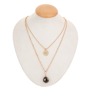 Collar de cadena de moneda de discoteca redonda minimalista de moda colgante de lentejuelas delicadas collares de múltiples capas para mujeres a bajo precio - Product Image 1