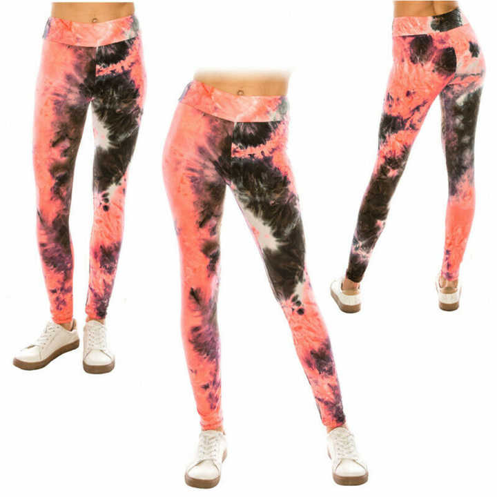 2 Piece Yoga Womens Set Stripe Fitness Workout  Leggings GymSets Seamless Ribbed Tie Dye Printing