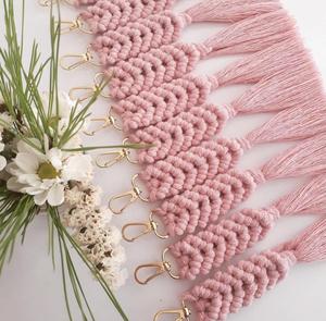 Macrame Keychains, Keychain, Boho Keychain, Backpack <b>Charm</b>, <b>Bag</b> <b>Charm</b>, Woven Keychain - Product Image 1