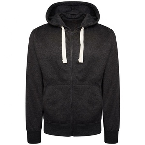 Men's Fleece Full <b>Zip</b> Casual Sweatshirt Hoodie Black Customized with Custom Embroidery Logo & Design Windproof Winter - Product Image 2