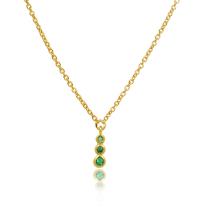 สร้อยคอจี้อัญมณีสีเงินสีเขียว CZ ชุบทองหรูหรา925สำหรับผู้หญิง - Product Image 1