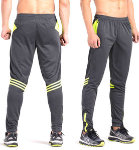 <span class=keywords><strong>Pantaloni</strong></span> Sportivi da <span class=keywords><strong>Uomo</strong></span> <span class=keywords><strong>Grigi</strong></span> con Strisce Laterali Giallo Neon, Vita Elastica, Asciugatura Rapida, <span class=keywords><strong>Pantaloni</strong></span> da Jogging - Product Image 1