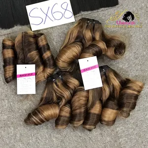 Extensiones de pelo rizado de piano para mujer, pelo hinchable de doble estiramiento, el precio más barato y envío rápido