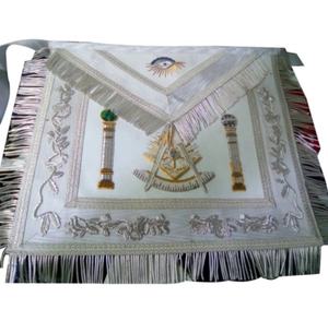 Tablier de maître maçon de grande loge brodé à la main en lingot d'or personnalisable conception 3D insignes de logo aimant insignes maçonniques - Product Image 4