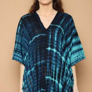 Caftán Tie-Dye de verano para mujer, ropa de playa de manga larga con cuello en V, novedad de 2022 - Product Image 2