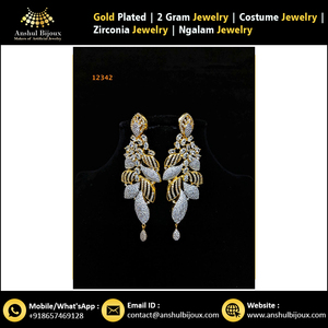 Boucles d'oreilles de mariage africain élégantes en diamant américain pour fêtes, cadeaux, fiançailles - Product Image 4