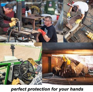 Leather Work Gloves Stretchable Wrist Tough Cowhide Sweat Absorbent Protective All-Works Hand Safety for Outdoor Food Industries - Product Image 6