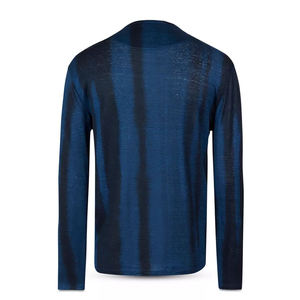 Camiseta de manga larga para hombre, azul, con efecto tie-dye, de algodón 100%, 240 GSM, venta al por mayor OEM. - Product Image 5