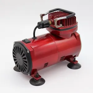 Mini compressor de airbrush TC-20B (cor vermelha), para hobby, maquiagem, decoração de bolo, corpo de pintura