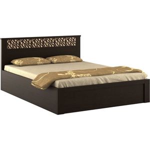 Cama con dosel de plataforma moderna, 100% de exportación, hecha a medida, de madera maciza de caoba, ecológica, de Indonesia - Product Image 1