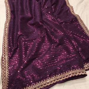 La plus belle et attrayante georgette lourde séquence travail saree avec blouse pièce femmes indiennes portent pas cher bas prix en gros - Product Image 4