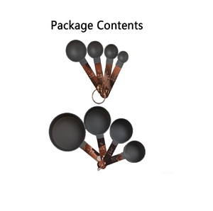 ชุดถ้วยตวงเคลือบผงสีดำทันสมัยพร้อมที่จับสลักทองแดงเคลือบเครื่องครัวที่ทันสมัยและทนทาน - Product Image 2