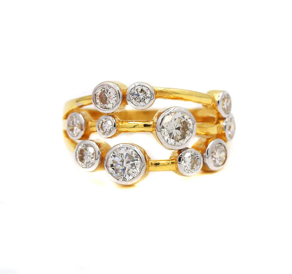 एएए + उच्च गुणवत्ता वाले हीरे 18k अंगूठी गहने सोने ठोस शादी की महिलाओं के लिए थोक व्यापारी पीले सफेद क्लासिक शादी का बैंड या के छल्ले
