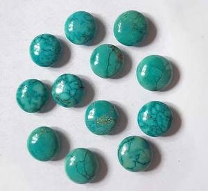 Cuentas de turquesa naturales sueltas hechas a mano, gemas de cabujón lisas sueltas de buena calidad para joyería de verano - Product Image 1