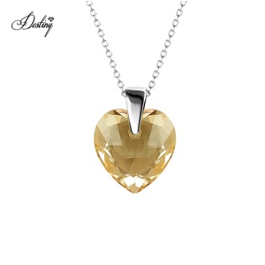 Dasini AB strass di cristallo amore <span class=keywords><strong>cuore</strong></span> <span class=keywords><strong>collana</strong></span> con ciondolo impreziosita da cristalli Swarovski alla moda gioielli in argento 925 - Product Image 1