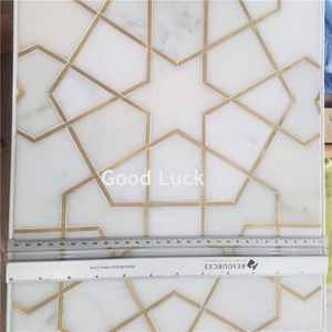 Nuovo Design di <span class=keywords><strong>Mosaico</strong></span> in Marmo con Intarsio in Ottone a Getto d'Acqua di Xiamen Goodluck - Product Image 2