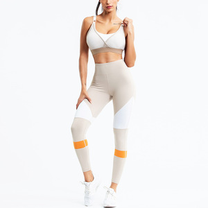 Ensemble de yoga personnalisé, vêtements de sport pour femmes, couleurs vives, patchwork, veste extensible et ensembles de pantalons deux pièces, survêtement de sport - Product Image 6