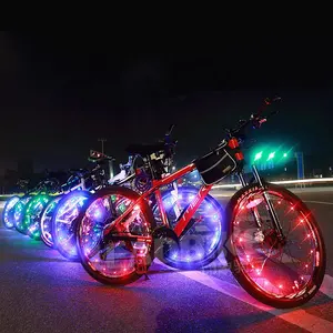 Großhandel batterien rad lichter-USB Aufladbare & Lithium-Batterie Modische Fahrrad Dekoration Led Fahrrad Rad Licht Für Nacht Radfahren
