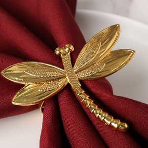 Anillo de servilletas dorado de lujo con libélula dorada, soporte de pañuelos para el hogar, Hotel, oficina, restaurante, resaltar cualquier mesa - Product Image 3