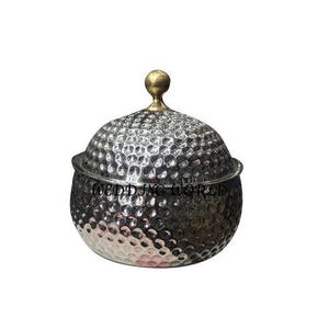 Pot en bois fini or et argent Casserole faite à la main d'excellente qualité Réchauffeur d'aliments en gros de créateur le plus vendu - Product Image 4