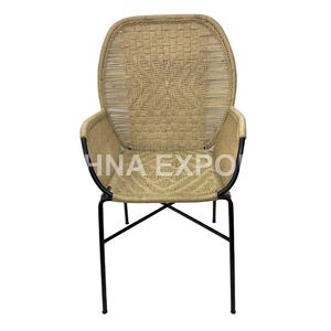 Sillas Tejidas de Yute de Estilo Moderno, Material de Hierro, Diseño Fijo para el Hogar, Sala de Estar, Muebles para Exteriores - Product Image 1