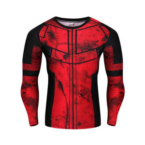 Vente en gros de rashguards à manches longues personnalisés imprimés - Nylon/coton pour hommes adultes - Product Image 5