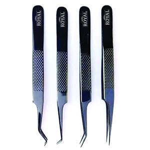 Nouvelle pince à épiler d'extension de cils de couleur noire imprimée par points en gros ensemble de pinces à volume de cils uniques avec logo privé - Product Image 2