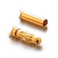 Soket Pisang Kuningan Lapis Emas Mesin Presisi Tinggi Kustom 4Mm 3.5Mm 3Mm 2.5Mm 2Mm