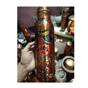 Copper Water <b>Bottle</b> <b>Drink</b> India With Caps With Handles Customized Design <b>Metal</b> - Product Image 1