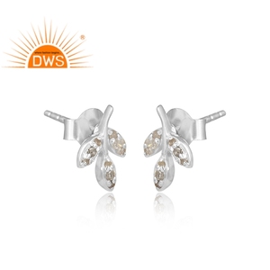 Boucles d'oreilles à la mode en argent sterling les plus vendues Fournisseur de boucles d'oreilles en diamant naturel Collection délicate - Product Image 2