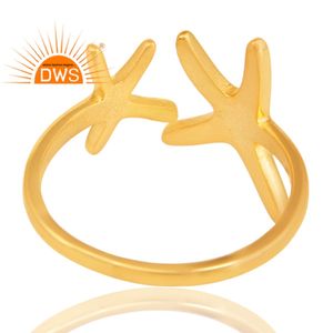 Handmade 14k Gold Plated 925 Silver Stackable <b>Ring</b> For Girls Wholesaler of <b>Plain</b> Silver Jewelry - Product Image 3