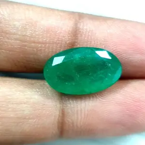 الزمرد الأخضر الطبيعي الكولومبي قطع فضفاضة أحجار كريمة مصنوعة يدوياً شكل بيضاوي معايرة 6×4 مم حجم زمرد موزع هندي موثوق به