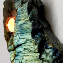 Banda de labradorita azul, encimera de labradorita, espécimen de cristal, collar de piedras preciosas de labradorita, portavelas de luz de té de selenita - Product Image 6