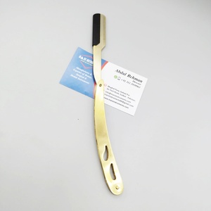 Maquinilla de afeitar recta de acero inoxidable chapado en oro para pinzas de pestañas Producto de calidad premium - Product Image 2