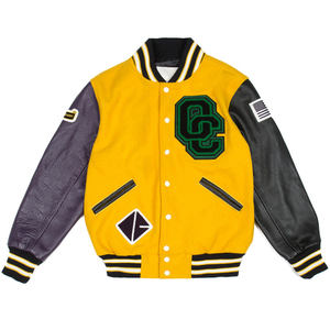 College Letterman Baseball Varsity Chaquetas Lana Poliéster Shell para invierno 100% Lana con brazos de cuero originales - Product Image 1