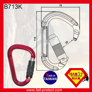 HMS Type Triple Lock Aluminum Carabiner For Wild Sports - Product Image 5