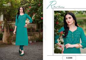 Kurtis de algodón para damas Ropa informal tradicional india con bordado Trabajo Simple y asequible - Product Image 6