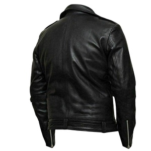 Chaqueta clásica de motociclista para hombre, cazadora de cuero sintético, ajustada, de diseño clásico, Top de cuero - Product Image 2
