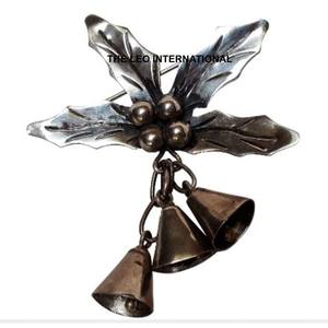 Campanas de Navidad chapadas en oro de forma redonda de Metal de latón estilo elegante hecho a mano Venta caliente campana de Navidad de la más alta calidad - Product Image 5