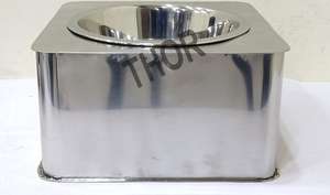 Bol de nourriture pour chat en acier inoxydable chromé poli mangeoire pour animaux de compagnie plat surélevé pour chien pour nourriture eau automatique décor à la maison avec boîte d'emballage - Product Image 4