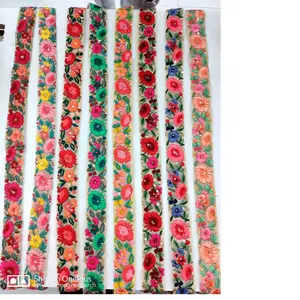 hand embroidered ribbons in floral patterns suitable for ribbon store