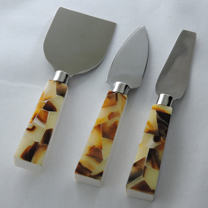 Affordable Cheese Cutlery Set 3 Pcs Multi color <b>Bone</b> <b>handle</b> & Stainless Steel with silver plated of cheese <b>knife</b> set Cheese tool - Product Image 2