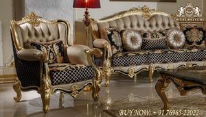 Conjunto de sofás clásicos tallados a mano para sala de estar, conjunto de sofás de lujo, tallado exclusivo para sala de estar - Product Image 3