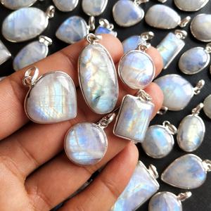 Csja — collier pendentif en pierre de lune arc-en-ciel naturelle, lustre en forme de goutte - Product Image 5