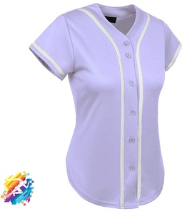 Maillot de baseball pour femmes, style hip-hop, boutons, designs sexy, en spandex/polyester, respirant et à séchage rapide - Product Image 5