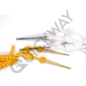 มาใหม่ล่าสุด2024ทองแท่งลวดAiguillettesเจ้าหน้าที่ชุดไหล่Aiguilletteที่กําหนดเองทองสีเงิน - Product Image 1