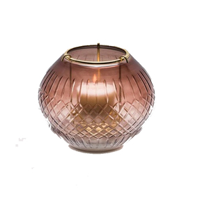 Cuenco de cristal de vela de diseño antiguo con diseño de diamante para Decoración de casa y restaurante - Product Image 1