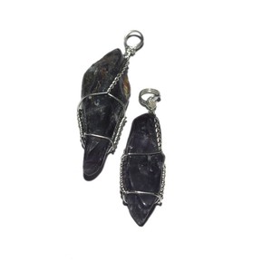 Buy Online Amethyst Rough Wire Wrap Pendants : Amethyst Rough Wire Wrap Pendants for Sale - Product Image 1