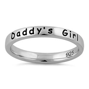 Anillos de Plata de Ley 925 hechos a mano con inscripción de Daddy's Girl Midi estilo bohemio, anillos de banda apilables, anillo de plata llamativo para mujer de la India - Product Image 2